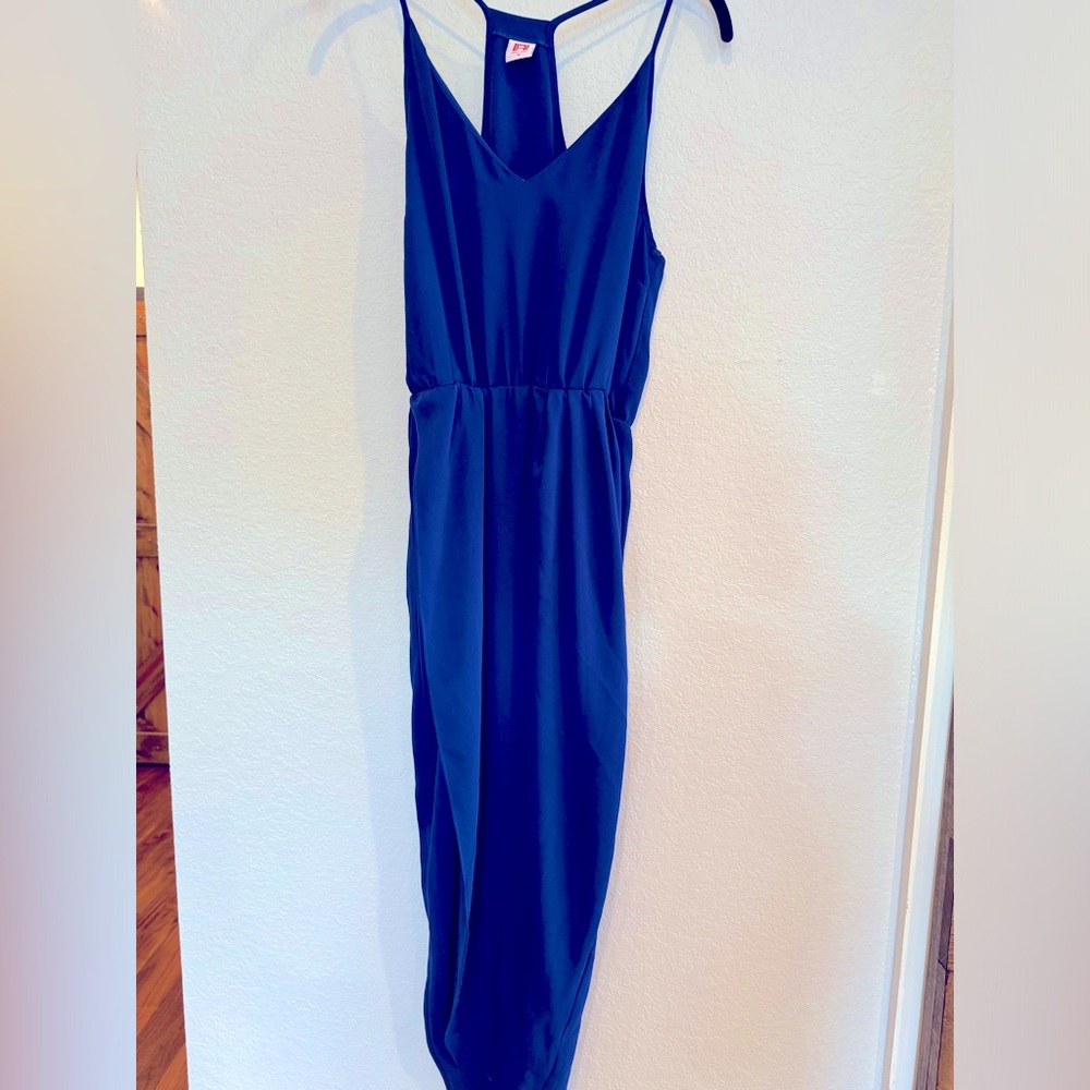 Royal blue midi cocktail dress - small
